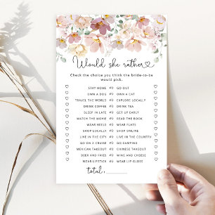 Wildflowers Would she rather bridal shower game