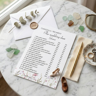 WildflowerWedding shoe game bachelorette game Card