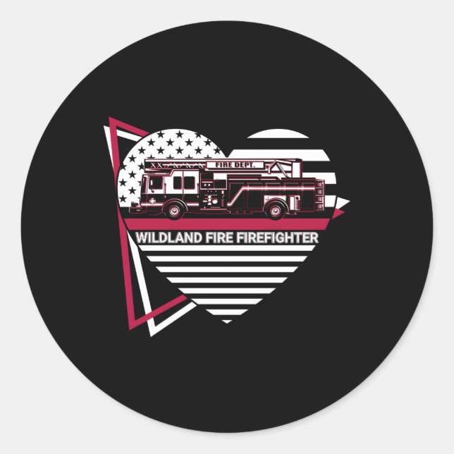 Wildland Fire Firefighter Wildland Fire Firefighte Classic Round Sticker (Front)