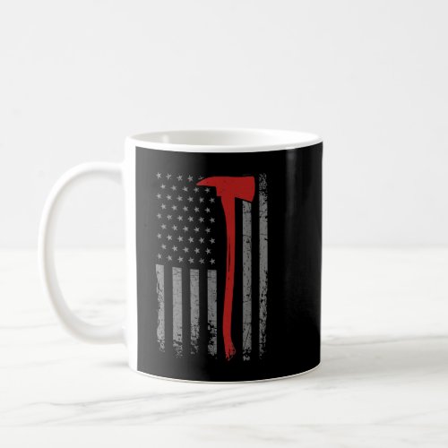 Wildland Firefighter Axe American Flag Thin Red Li Coffee Mug