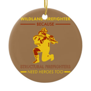 Wildland Firefighter Smokejumper Fire Eater  Ceramic Ornament