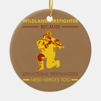 Wildland Firefighter Smokejumper Fire Eater  Ceramic Ornament