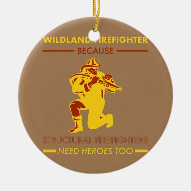 Wildland Firefighter Smokejumper Fire Eater  Ceramic Ornament (Front)