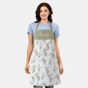 Wildlflower Floral Script Personalised Apron