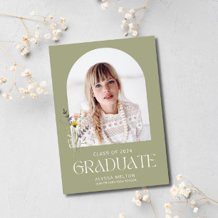 Wildlflower Photo Simple Girl Graduation Party Invitation
