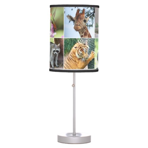 Wildlife 10 Animals in the Wild Collage Kids Table Lamp