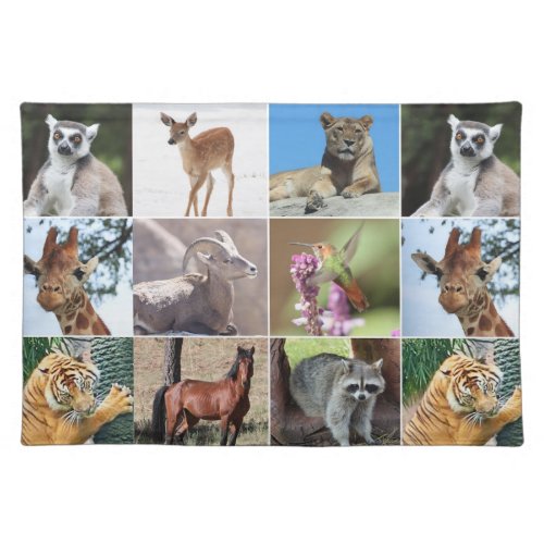 Wildlife 9 Animals Pictured in the Wild Cloth Placemat