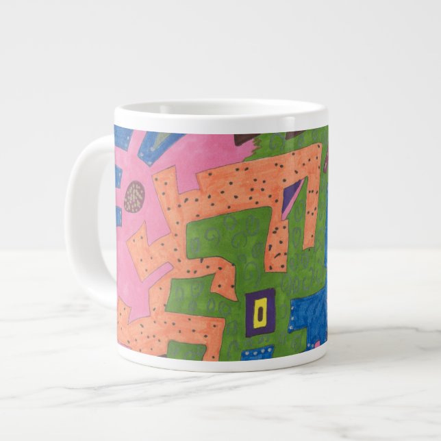 "WildLife" Abstract Art Large Coffee Mug (Front Left)