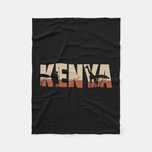Wildlife African Vacation Travel To Kenya  Fleece Blanket (Front)