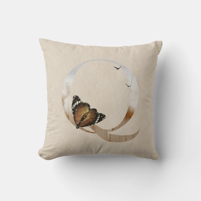 Wildlife Alphabet Letter Q Throw Pillow (Front)