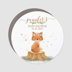 Wildlife Animal Fox Flower baby shower party Car Magnet