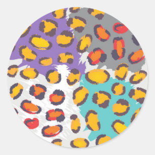 Wildlife animal pattern classic round sticker