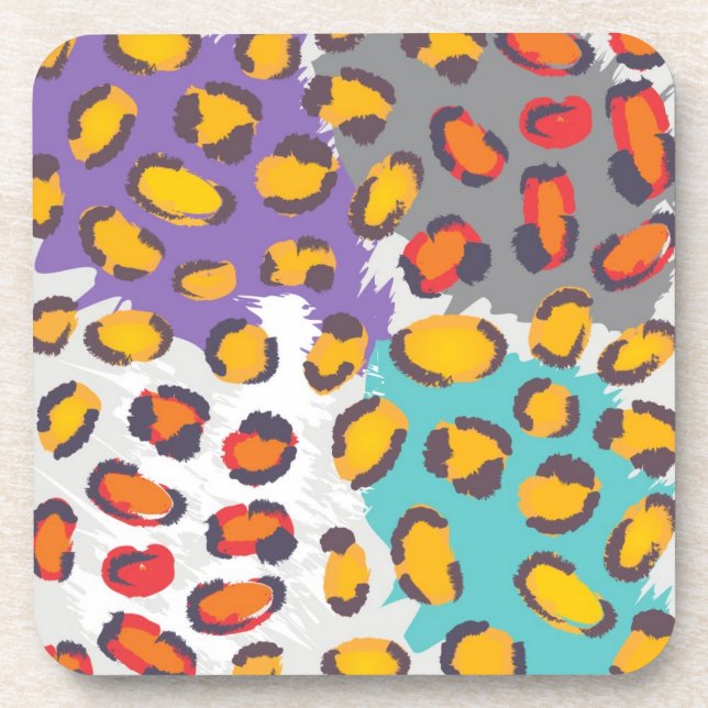 Wildlife animal pattern drink coaster (Front)