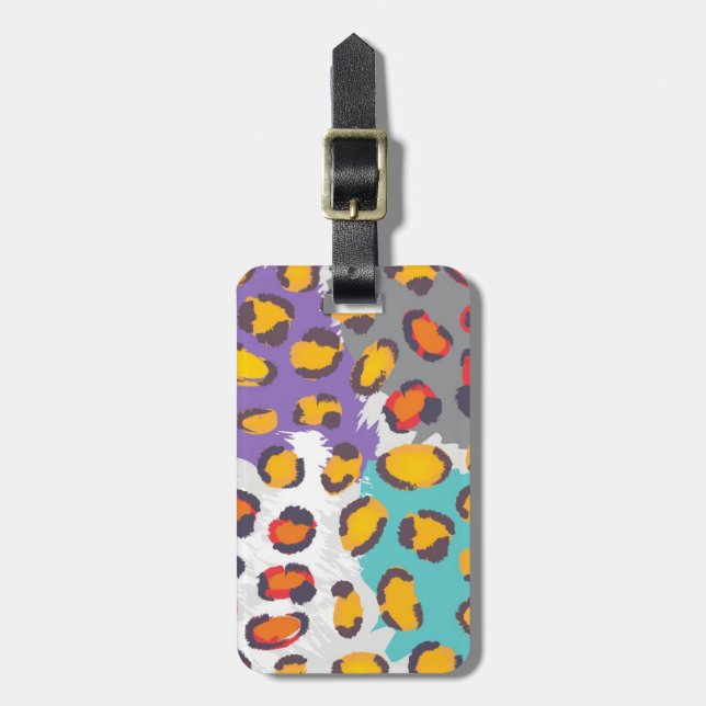 Wildlife animal pattern luggage tag (Front Vertical)
