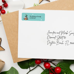 Wildlife Animals Christmas Tree Return Address Label