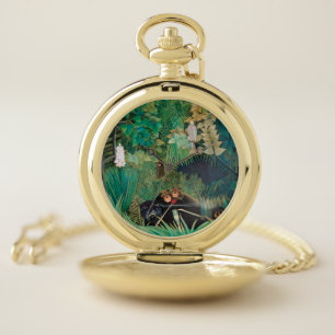 Wildlife Animals in Tropical Forest Pocket Watch