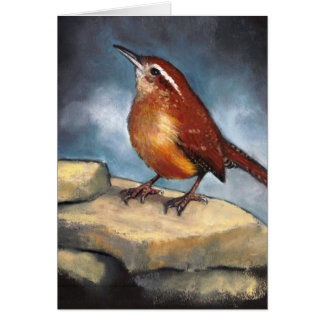 Wildlife Art: Carolina Wren on Rocks: Pastel Cards