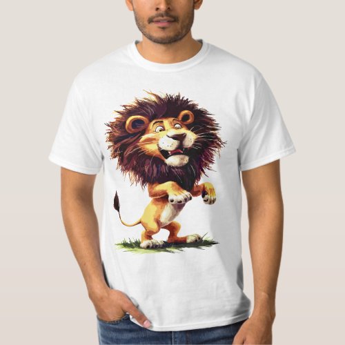 Wildlife Art  colorful lion Pencil Sketch T_Shirt