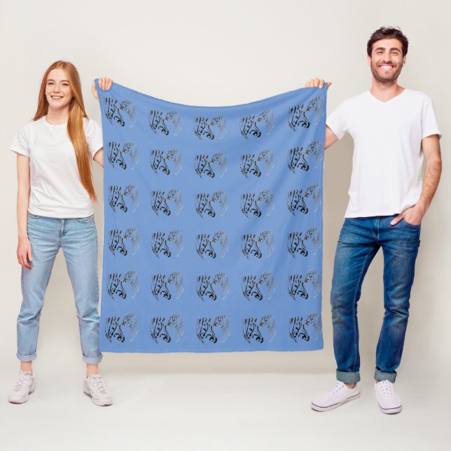 Wildlife Art Pattern Zebras Custom Color Fleece Blanket (In Situ)