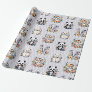 Wildlife Babies Wrapping Paper