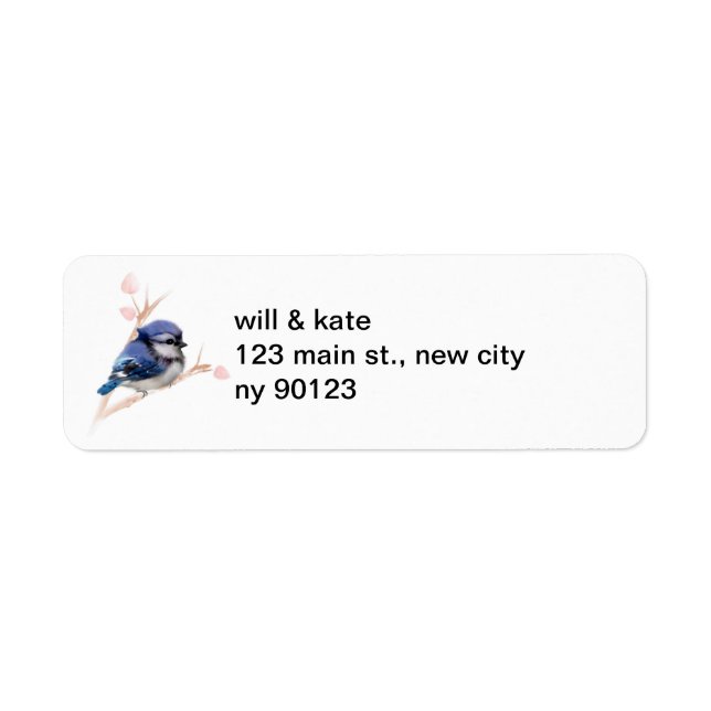 Wildlife Baby Blue Jay Bird Return Address Labels (Front)