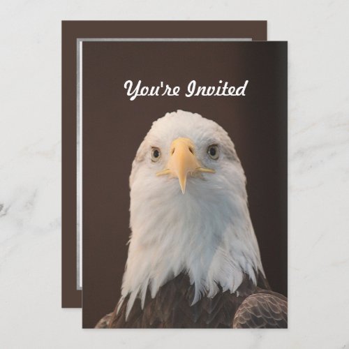 Wildlife Bald Eagle Portrait Photo Birthday Invitation