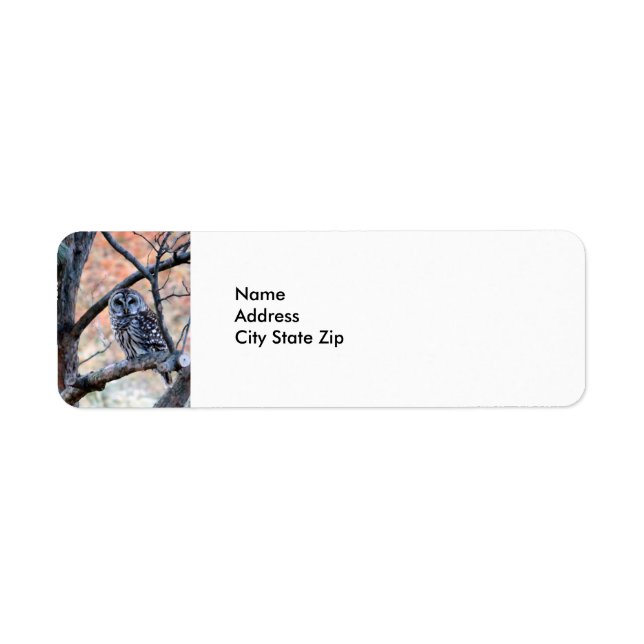 Wildlife Barred Owl Tree Photo Label (Front)