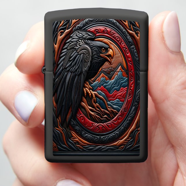 Wildlife Beauty Eagle Artwork Zippo Lighter (In Hand)