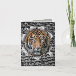 Wildlife Bengal Tiger Dressed up Joke Note Card