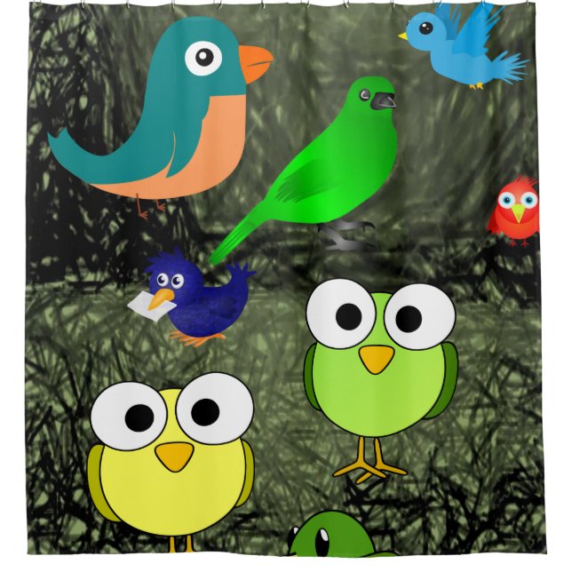 wildlife birds showercurtain shower curtain (Front)