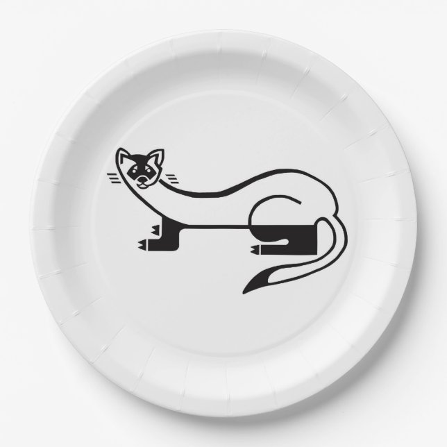  Wildlife - Black-footed FERRET - Animal- Party  Paper Plates (Front)
