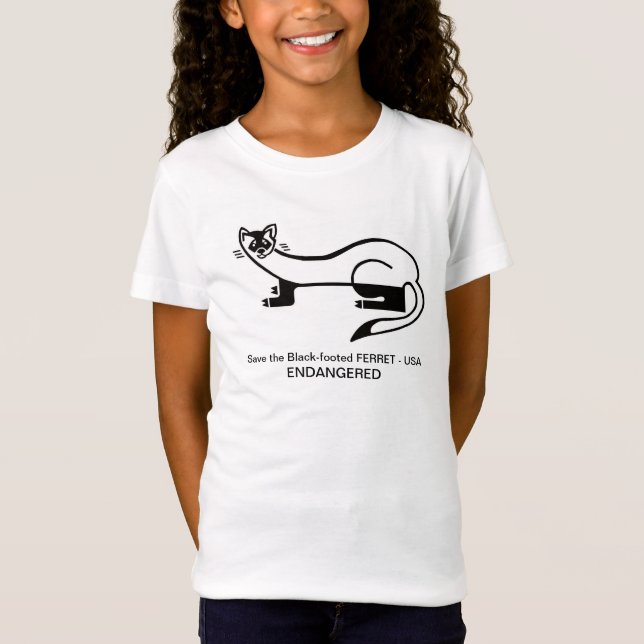 Wildlife -  Black-footed FERRET  - Endangered- T-Shirt (Front)
