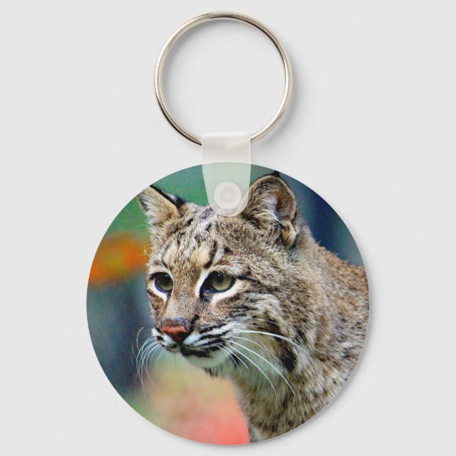 Wildlife Bobcat Photo Keychain (Front)