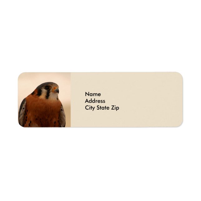Wildlife Brown Falcon American Kestrel Label (Front)