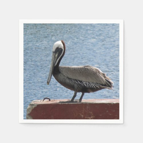 Wildlife Brown Pelican Water Photo Napkins