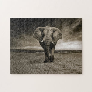 Wildlife Bull Elephant Photo Jigsaw Puzzle