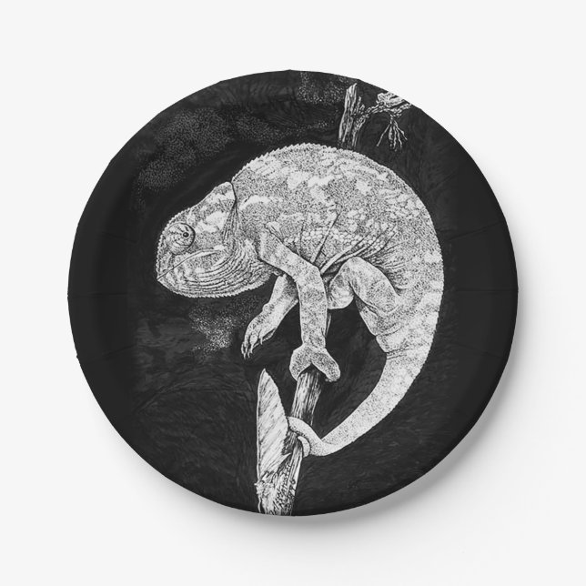 Wildlife Chameleon Paper Plates (Front)