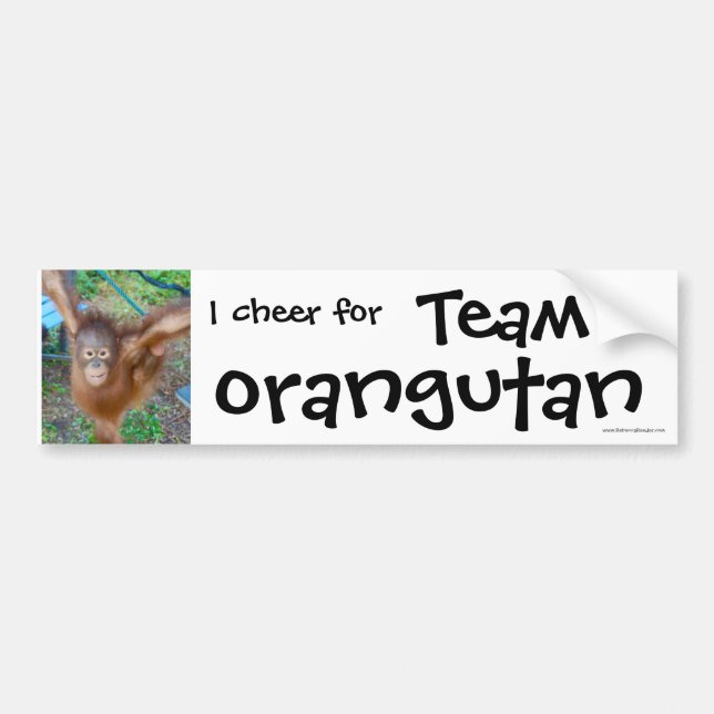 Wildlife Cheerleader : Team Orangutan Bumper Sticker (Front)