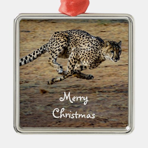 Wildlife Cheetah Running Photo Metal Ornament