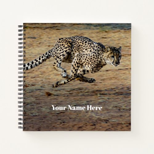 Wildlife Cheetah Running Photo Notebook