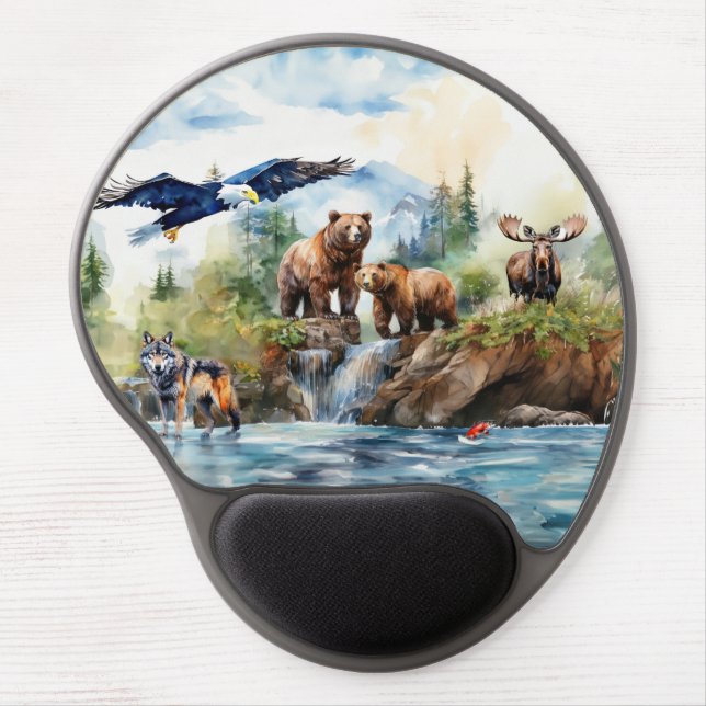 Wildlife Collage Gel Mouse Pad (Front)