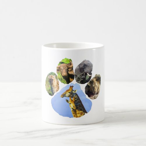 Wildlife Collage Giraffe Cuddles Coffee Mug