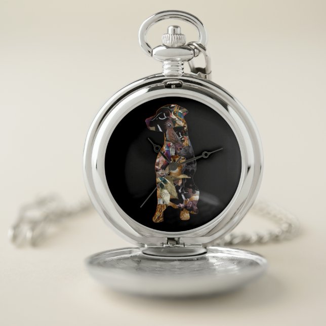 Wildlife Collage Hunting Gifts, Labrador Retriever Pocket Watch (Inside)