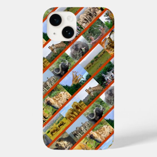 Wildlife Collage Stripe Orange Case_Mate iPhone 14 Case