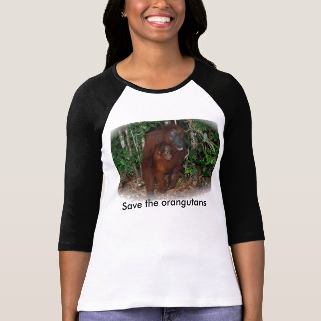 Wildlife Conservation : Great Ape Mother and Baby T-Shirt (Front)