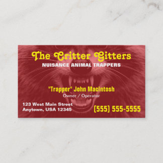 Wildlife Control | Animal Trapper Business Card
