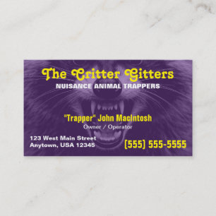 Wildlife Control Animal Trapper Business Card
