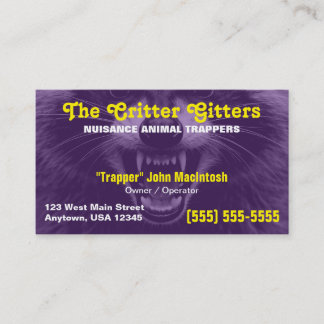 Wildlife Control | Animal Trapper Business Card