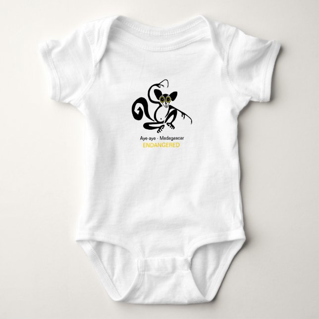 Wildlife - Cool AYE-AYE - Primate - Madagascar - Baby Bodysuit (Front)