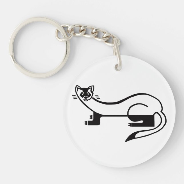 Wildlife - Cool Black-footed FERRET - Nature -  Keychain (Front)